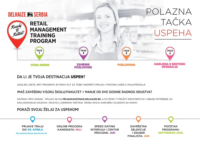 Kompanija Delhaize Serbia raspisuje konkurs za Retail Management Training Program